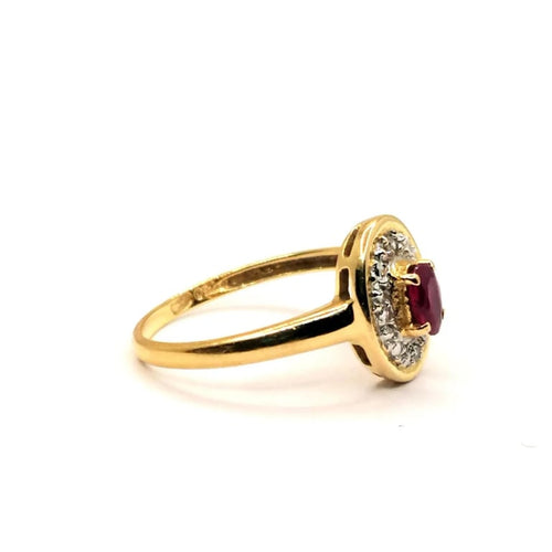 Bague 54 Bague or jaune diamants rubis 58 Facettes V43