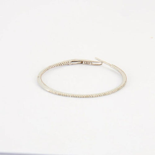 Boucles d'oreilles Créoles en Or blanc, diamants 58 Facettes