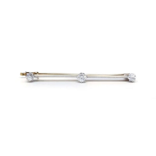 Broche Broche Barrette -  Or jaune, Platine  & Diamants 58 Facettes 200044R