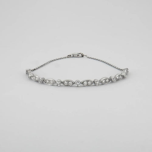 Bracelet Bracelet or blanc diamants 58 Facettes