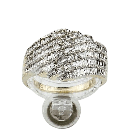 Bague 57 Bague en or jaune 585 sertie de 138 diamants taille baguette 58 Facettes 2184