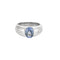 Bague 53 Bague en or gris 18K avec saphir ovale et diamants 58 Facettes 58FC147