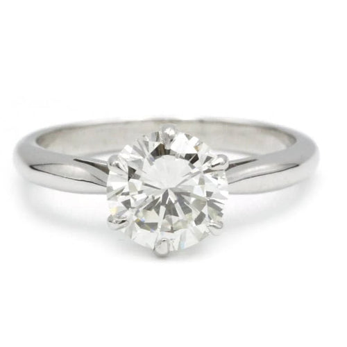 Bague 53 Solitaire en or blanc, diamant 58 Facettes 230018R