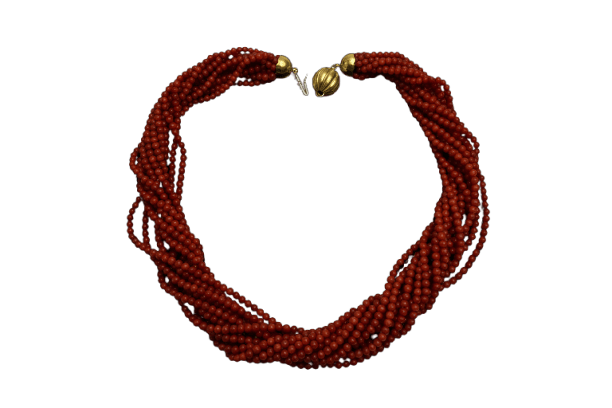 Collier Collier multifils en corail en or jaune 18K 58 Facettes