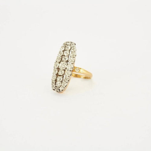 Bague 52 Bague marquise sertie de diamants en or 18 carats 58 Facettes 1643