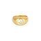 Bague 43 Bague chevalière en or jaune 18K avec diamant taille ancienne 58 Facettes 58FC146