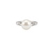 Bague 51 Bague en or blanc 18 carats avec perle de culture et diamants 58 Facettes 32599
