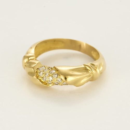 Bague 55 Bague jonc en or jaune et diamants 58 Facettes SEN2452
