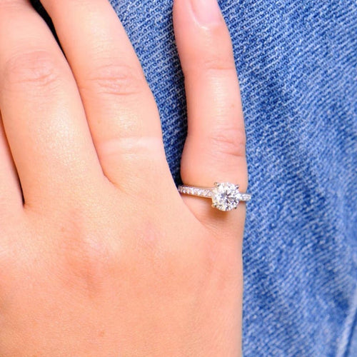 Bague 47 Bague or blanc  diamants 1.23ct 58 Facettes