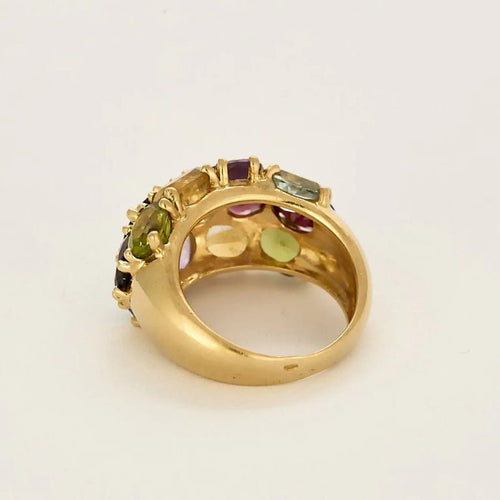 Bague 55.5 Bague jonc en or jaune et pierres fines 58 Facettes MON1096