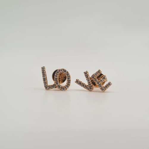 Boucles d'oreilles Boucles d’oreilles «LO VE » or rose diamants 58 Facettes