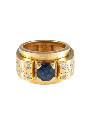 Bague 50 Bague Saphir et Diamants 58 Facettes
