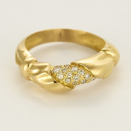 Bague 55 Bague jonc en or jaune et diamants 58 Facettes SEN2452