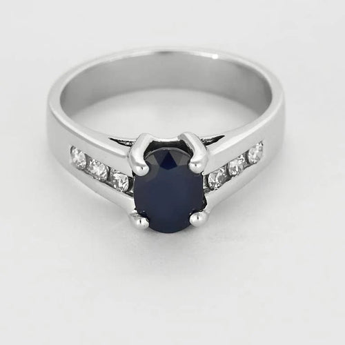 Bague 52 Bague en Or blanc 18k Saphir 58 Facettes DIE1709