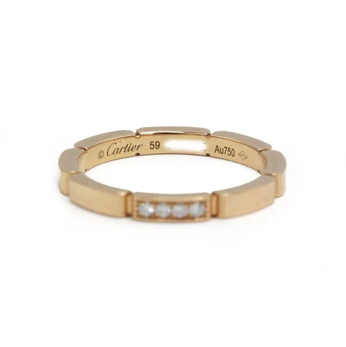 Bague 59 Alliance Maillon Panthère 4 diamants - CARTIER 58 Facettes 260035R
