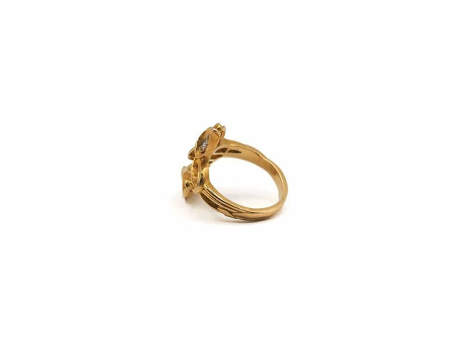 Bague 54 Bague allure florale or jaune et diamants 58 Facettes 5347