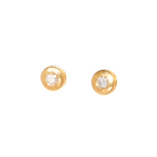 Boucles d'oreilles Boucles d’oreilles puces - Diamants 0,60 ct en or jaune 14 carats 58 Facettes