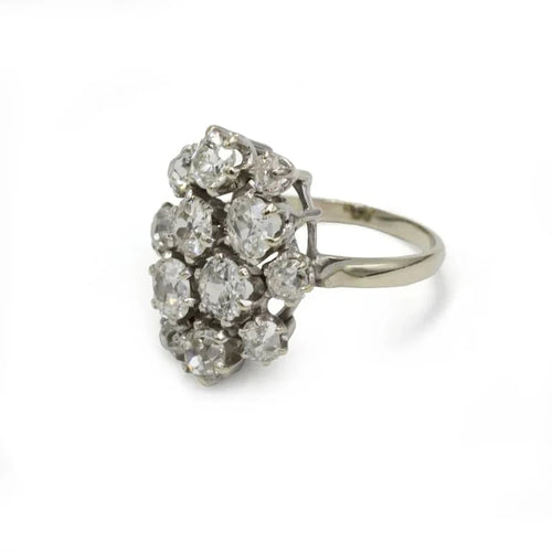 Bague 56 Bague cocktail en or blanc 750 et diamants 58 Facettes 250470R
