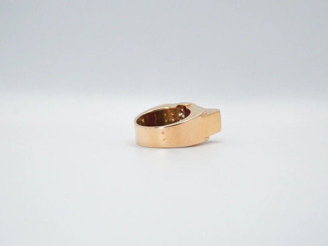 Bague 55 Bague Tank or jaune rubis diamants 58 Facettes 5007