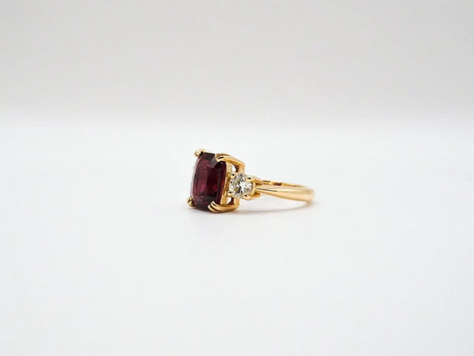 Bague 55 Bague or jaune, Grenat, Diamants 58 Facettes 4804
