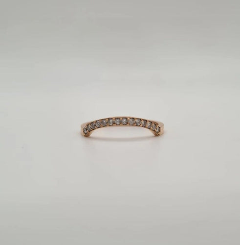 Bague 53 Alliance or rose sertie de diamants 58 Facettes