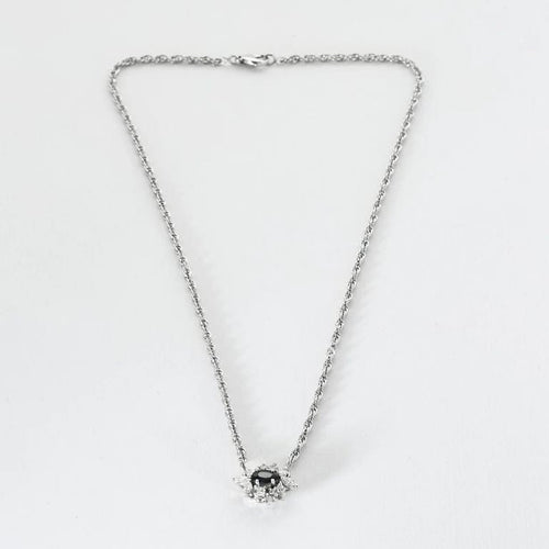 Collier Collier or blanc et pendentif saphir et diamants 58 Facettes MON07012