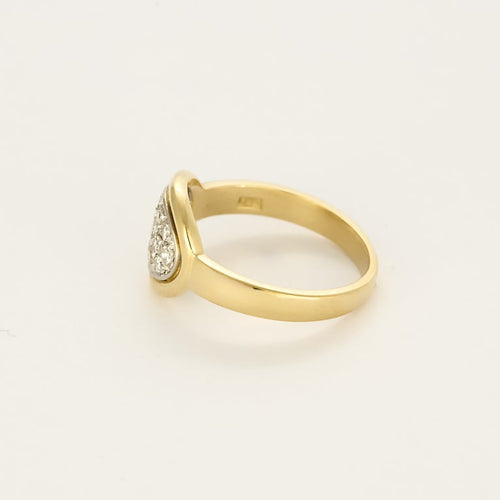 Bague 52.5 Bague en or jaune et or gris, diamants 58 Facettes VAN0760X2