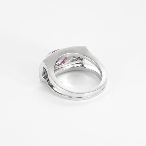 Bague 53 Bague en Or gris, diamants et saphir rose 58 Facettes ARL0991X2