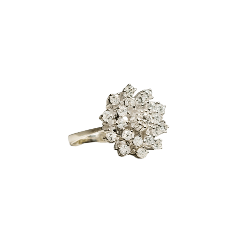 Bague 55 Bague en or blanc 14 carats avec diamants taille brillant, taille 55 58 Facettes 2824