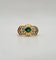 Bague 50 Bague or jaune sertie d’émeraude, diamants et rubis 58 Facettes