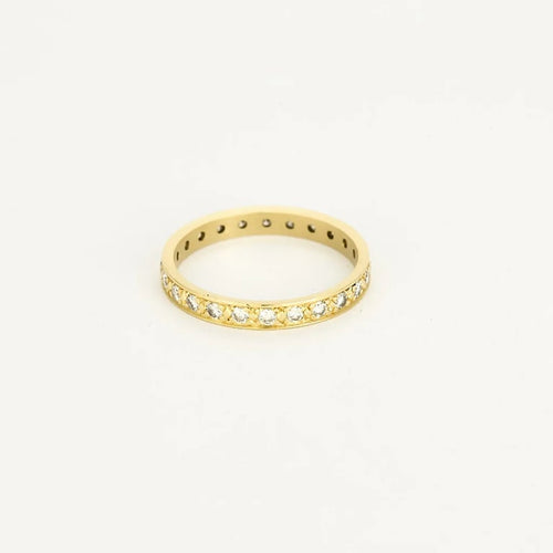 Bague 58.5 Alliance américaine - Bague en or jaune 18K et diamants 58 Facettes 58FC143