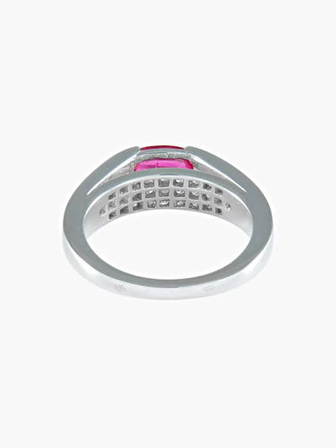 Bague 51.5 Bague rubis du Mozambique en or blanc et diamants 58 Facettes 419 00086