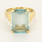 Bague 61 Bague chevalière en or jaune et aigue marine 58 Facettes SMA0416