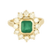 Bague 54 Bague Fleur en or jaune 18K avec émeraude et diamants 58 Facettes 58FC124