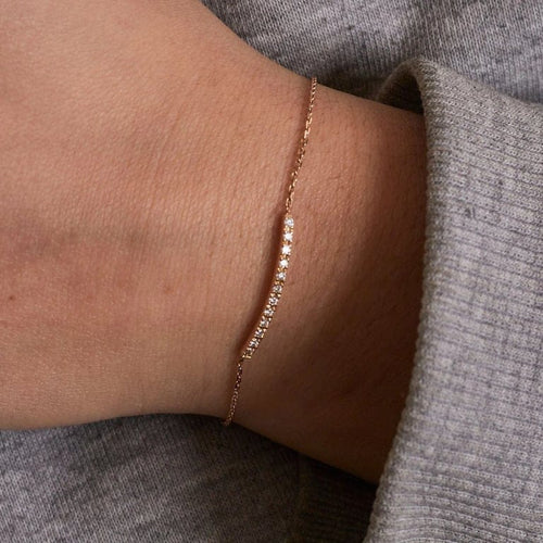 Bracelet Bracelet Or barrette de Diamants 58 Facettes