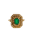 Bague 54 Bague entourage en or jaune 18 carats avec émeraude et diamants 58 Facettes 189