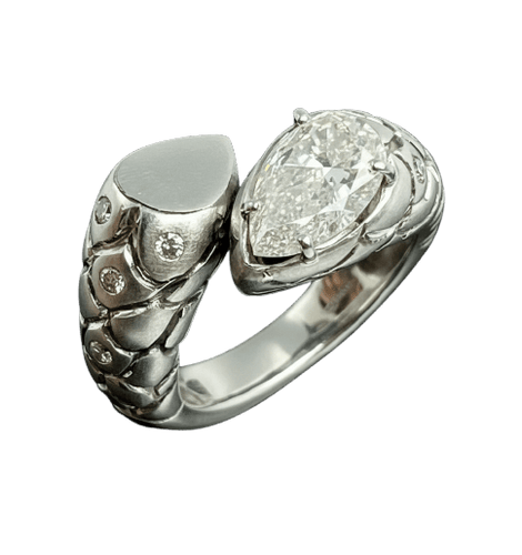 Bague 53 Bague serpent - Or blanc 18 carats et diamants 58 Facettes