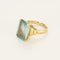 Bague 61 Bague chevalière en or jaune et aigue marine 58 Facettes SMA0416