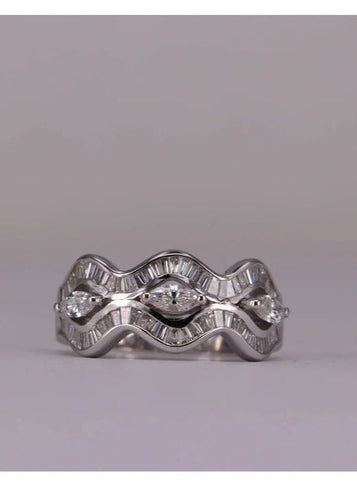 Bague 55 Bague Waves Or blanc et Diamants 58 Facettes RNG2506