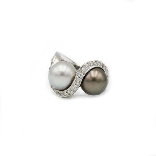 Bague 55 Bague Diamants et Perles 58 Facettes 230309R