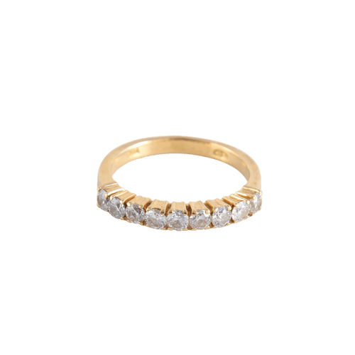 Bague 54 Demi-alliance or jaune 9 Diamants 58 Facettes FM122