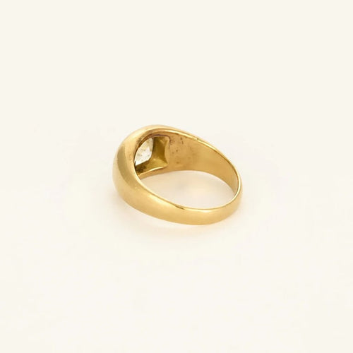 Bague 43 Bague chevalière en or jaune 18K avec diamant taille ancienne 58 Facettes 58FC146