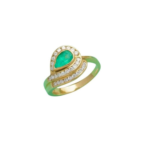 Bague 54 Bague Tourbillon or jaune, émeraude et diamants 58 Facettes