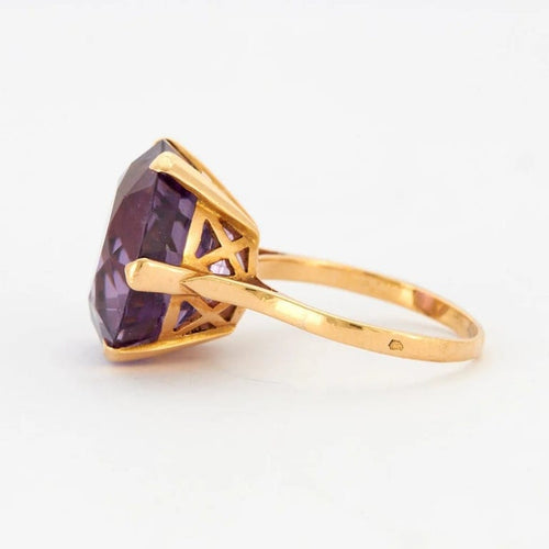 Bague 55 Bague Or Jaune Améthyste 58 Facettes 4929
