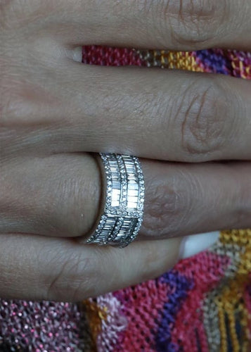 Bague 49 Bague Zigzag Or blanc et Diamants 58 Facettes RNG2648