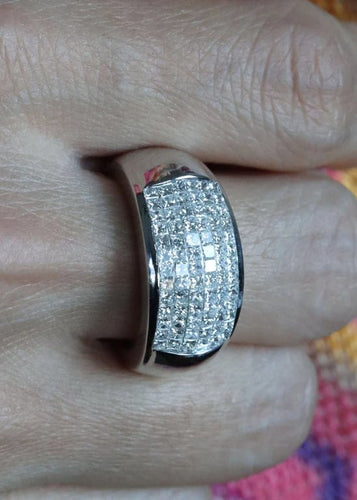Bague 57 Bague Or blanc et Diamants 58 Facettes RNG2115
