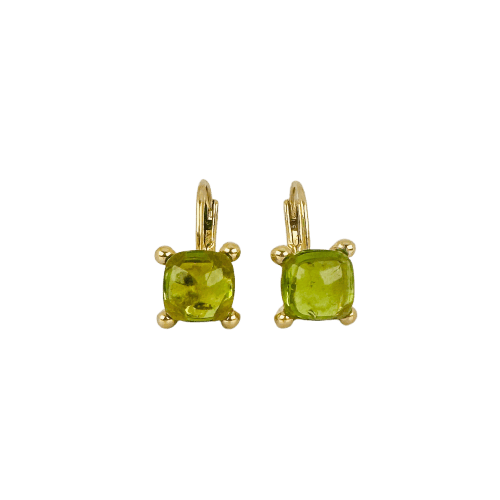Boucles d'oreilles Boucles d’oreilles vintage à verre vert 58 Facettes 2508016