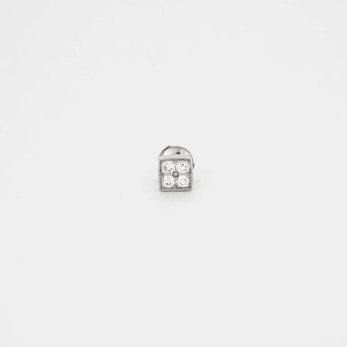 Boucles d'oreilles Boucles d’oreilles clous carrées en or blanc 18k et diamants 58 Facettes AB36