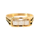 Bague 59 Bague vintage en or jaune 14 carats avec trois diamants 58 Facettes