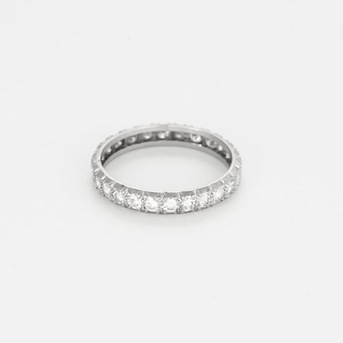 Bague 57 Alliances américaine en or gris et diamants 58 Facettes MON0828X5